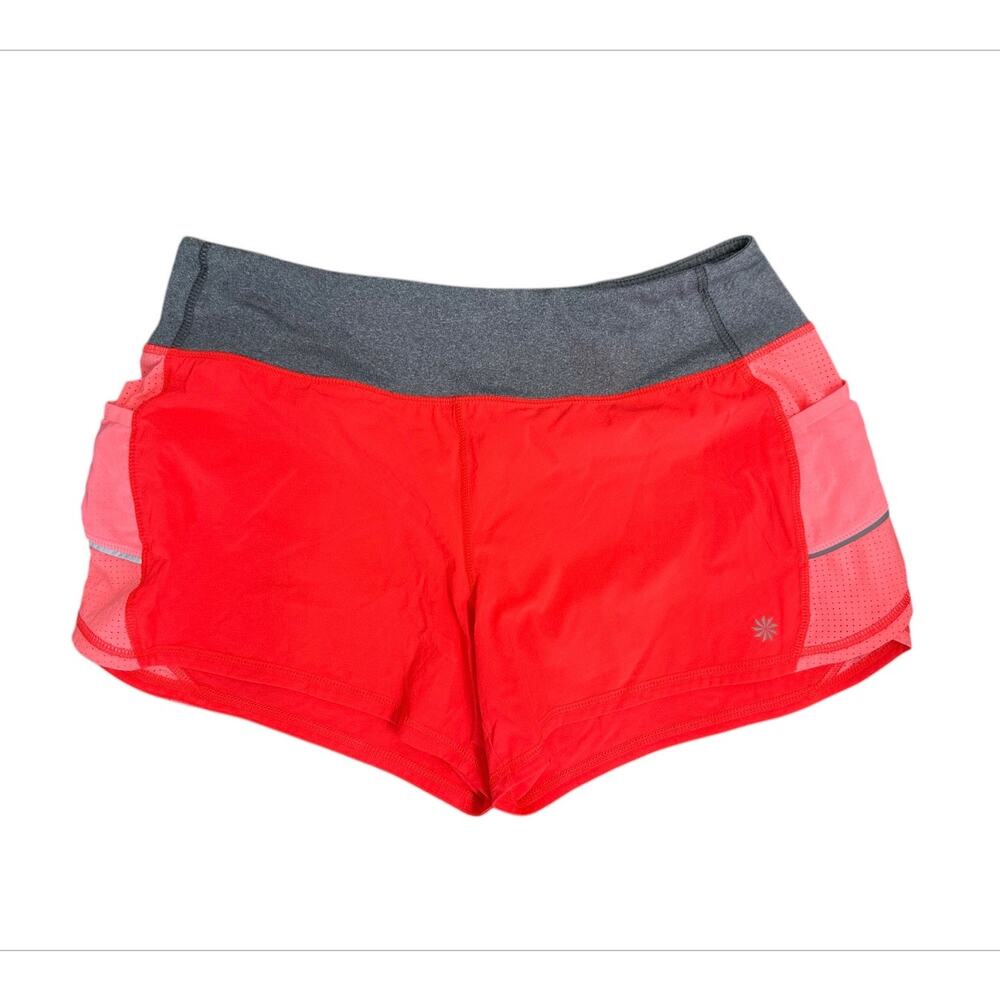 ATHLETA High Rise Acceleration Shorts Orange Lined Running Athletic Size Medium